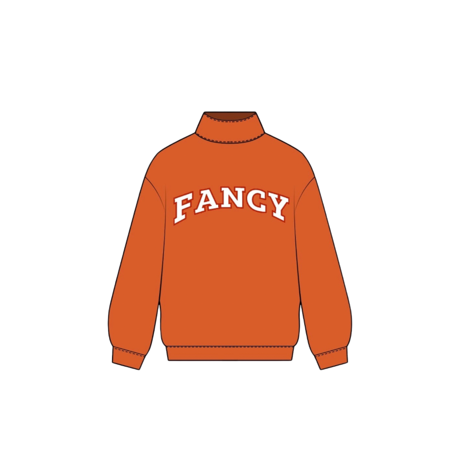 Fancy Oversized Fleece Mockneck - Burnt Orange