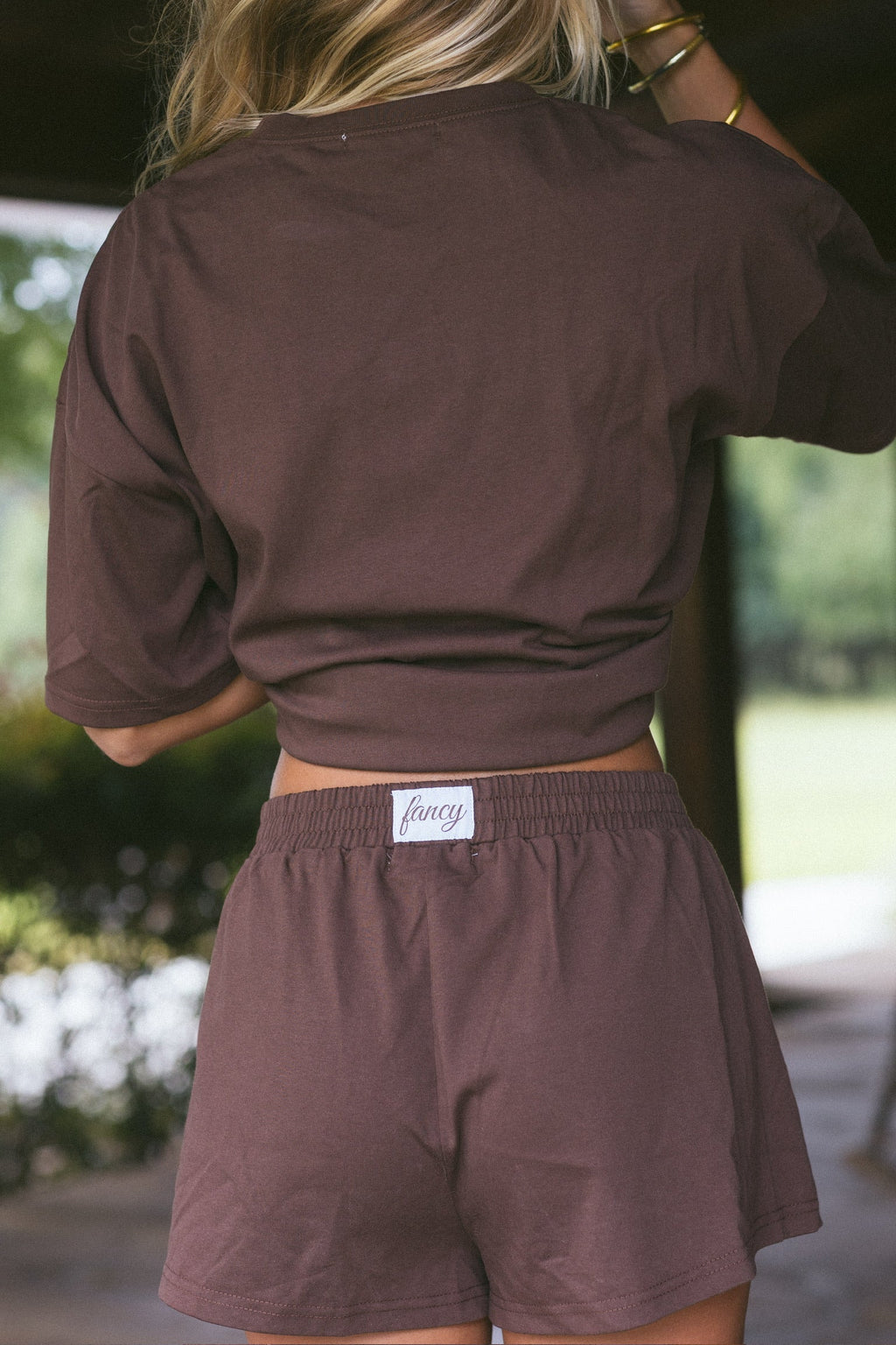 Fancy Button Shorts - Chocolate