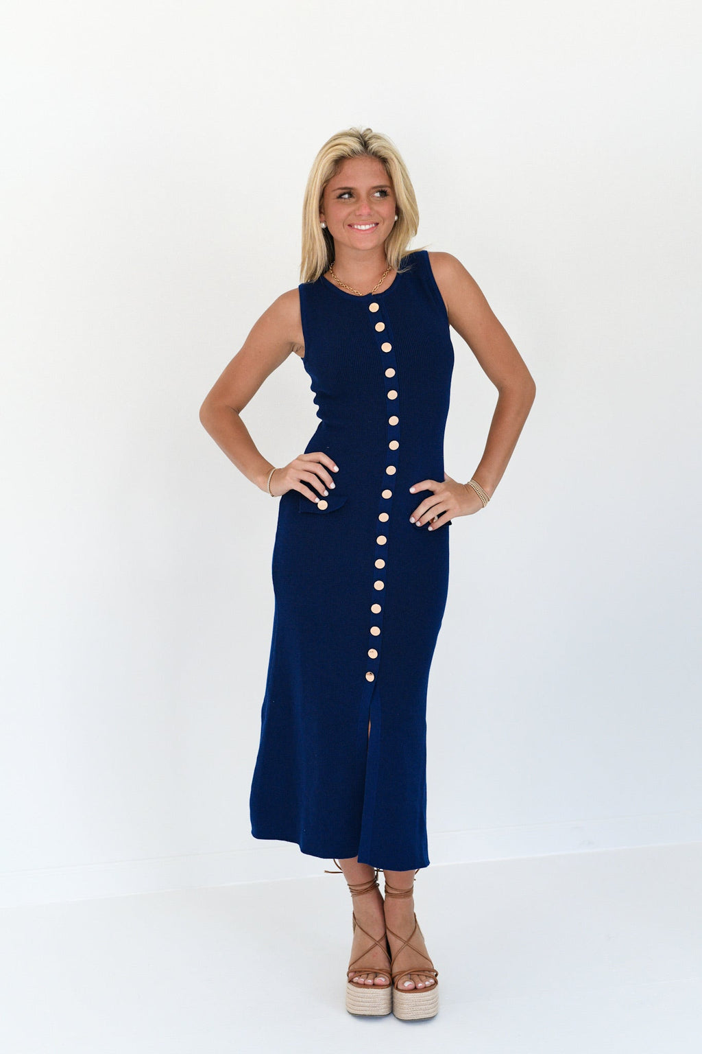 Hannah Knit Dress - Navy