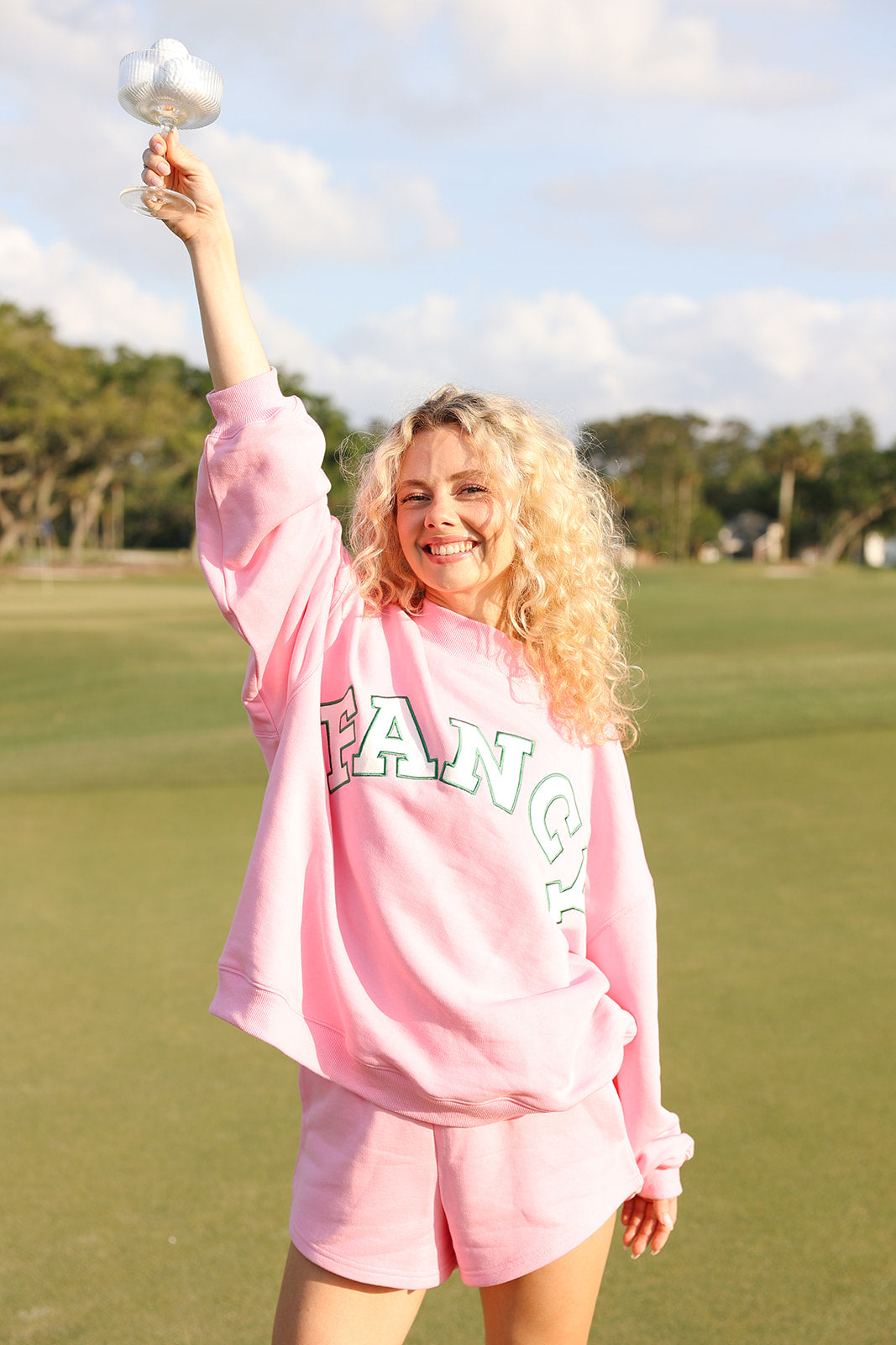 Fancy French Terry Mini Shorts - Par Pink