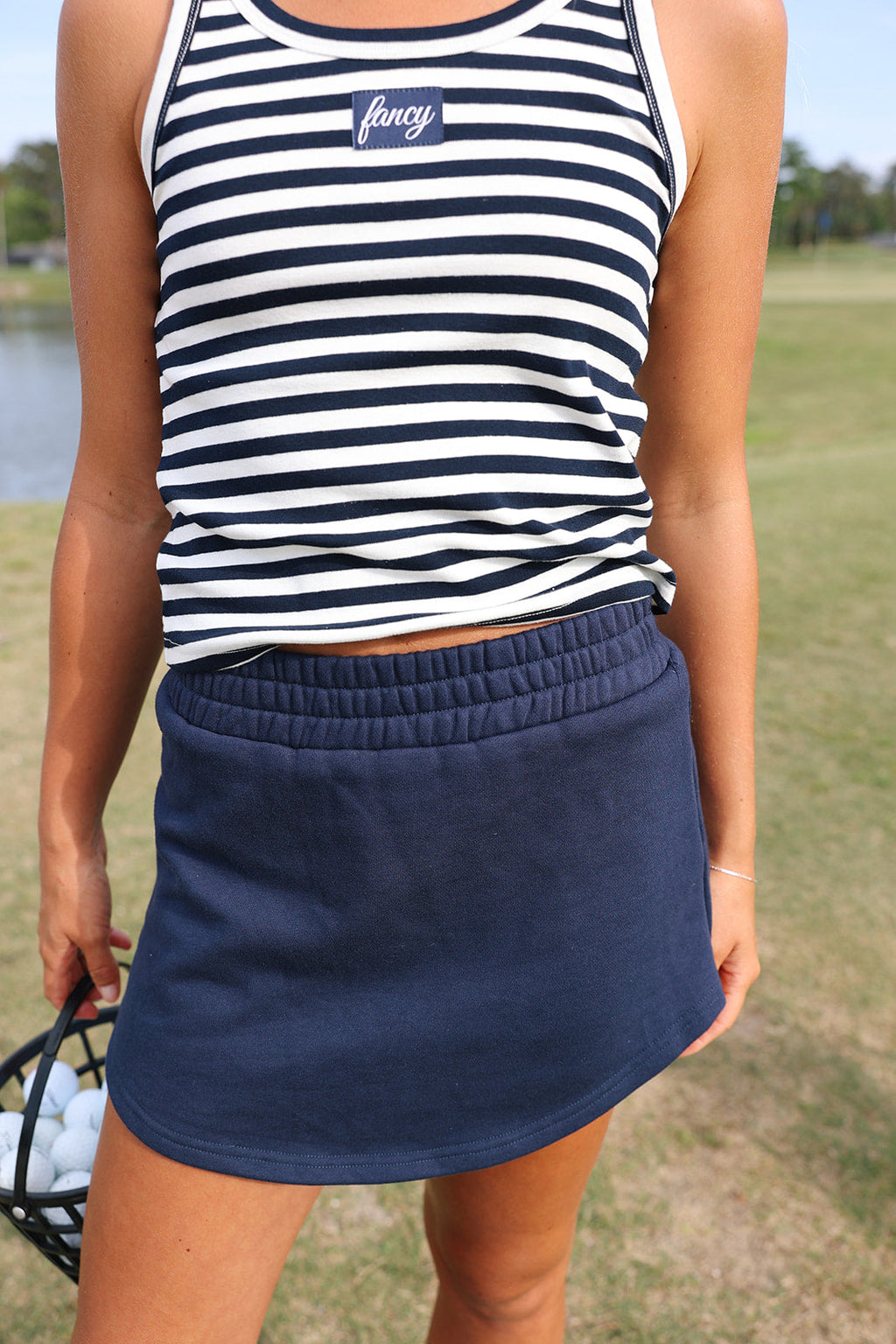 Fancy French Terry Skort - Deep Navy