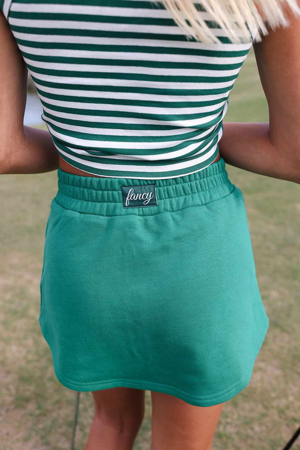 Fancy French Terry Skort - Fairway Green