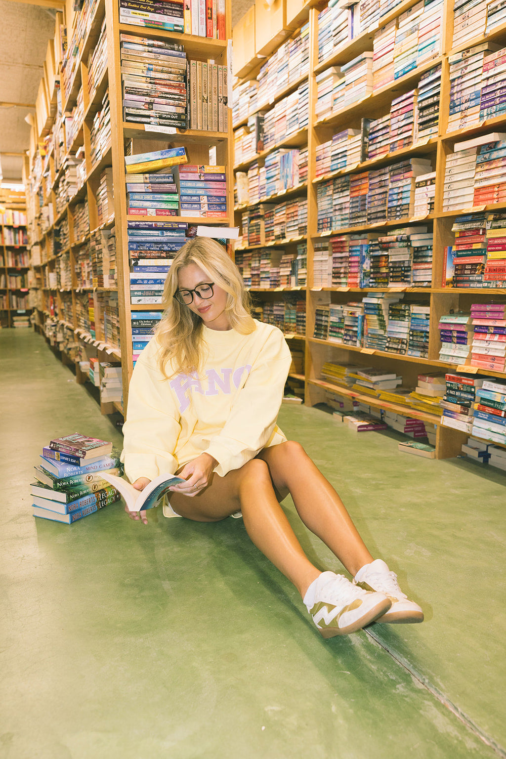 Fancy Oversized Fleece Lined Mockneck - Pastel Yellow/Lilac