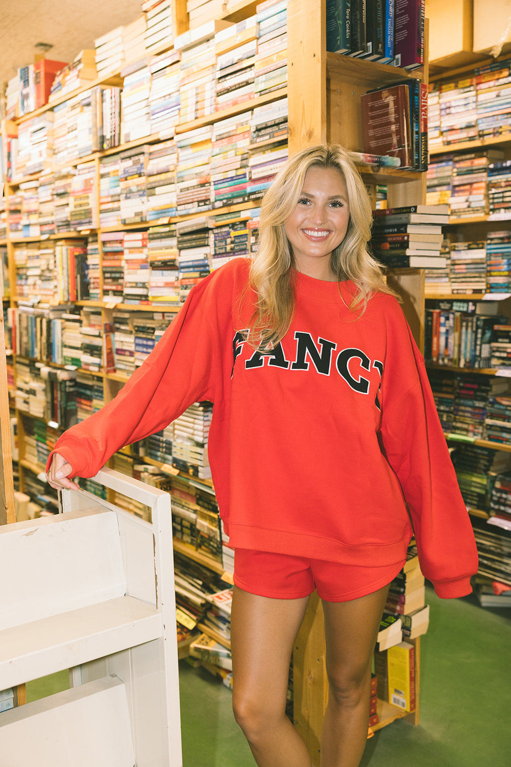 Fancy Oversized Fleece Mockneck - Red/Black