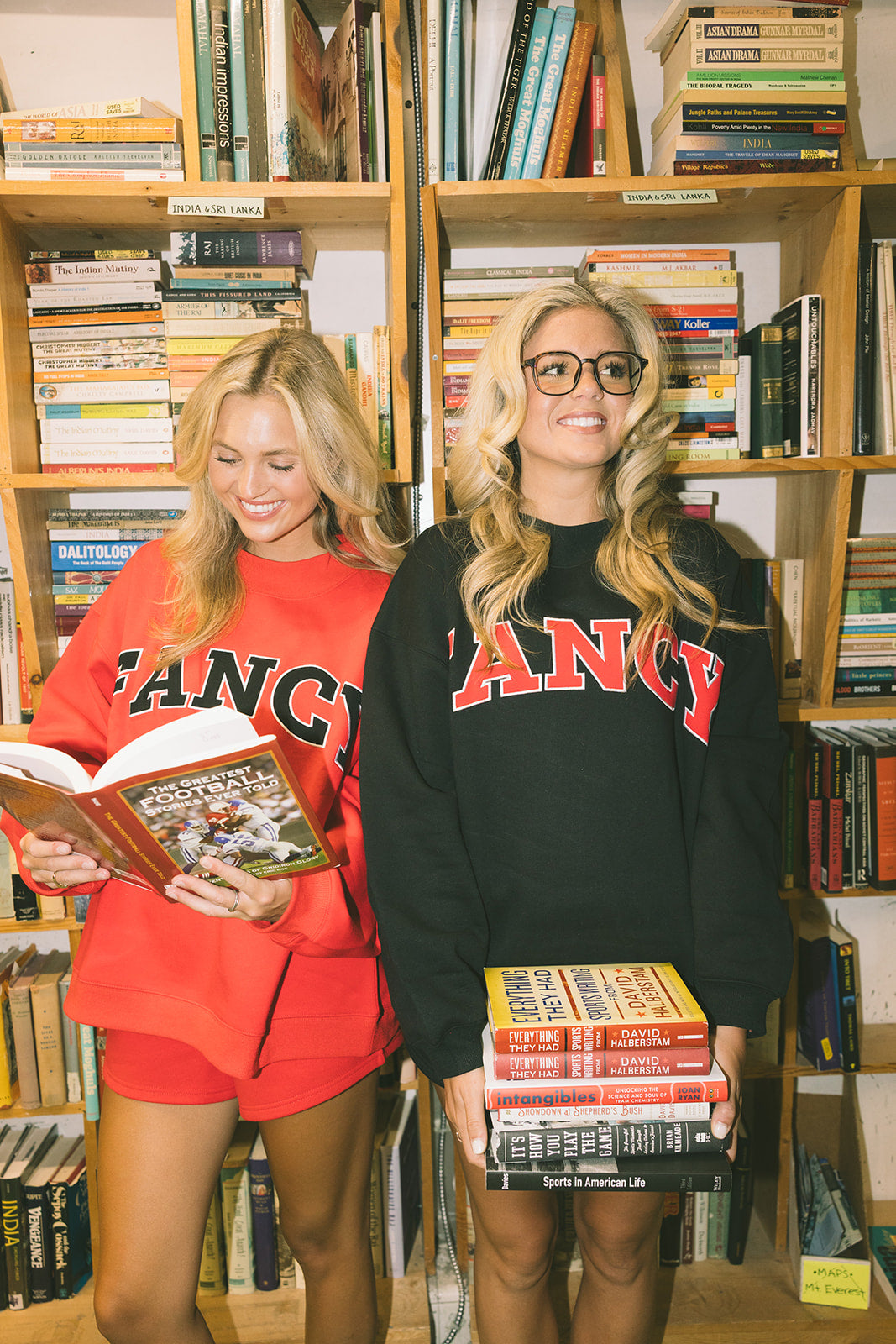 Fancy Oversized Fleece Mockneck - Red/Black