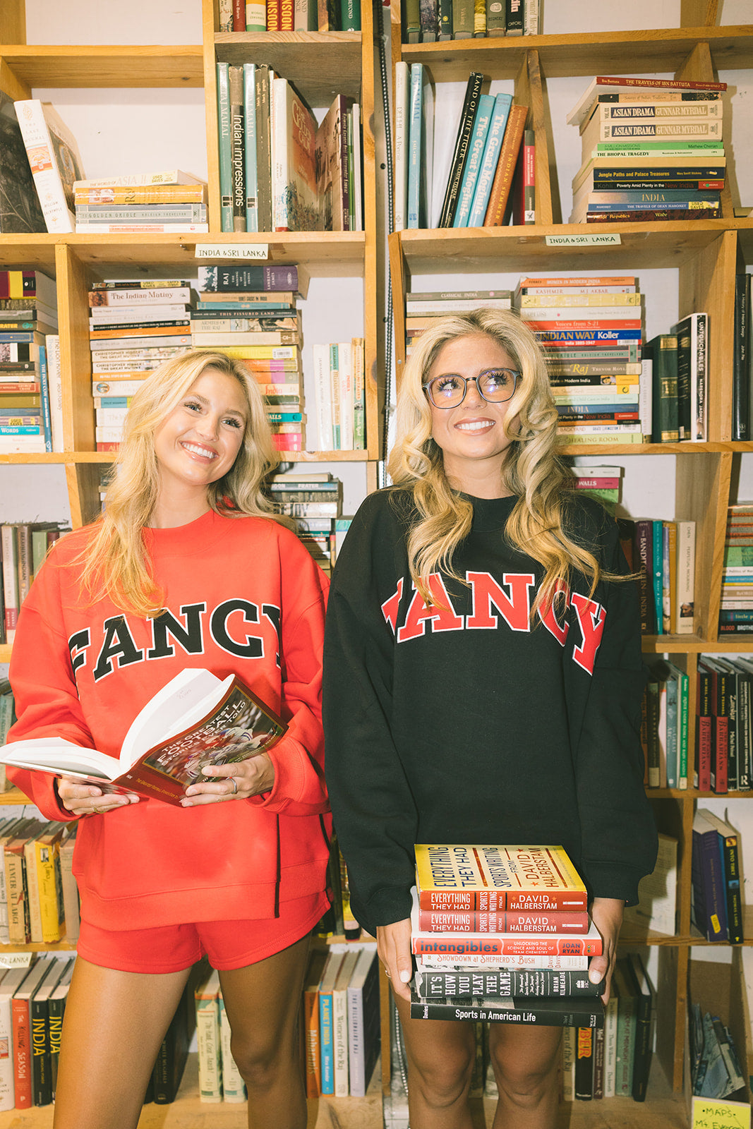 Fancy Oversized Fleece Mockneck - Red/Black