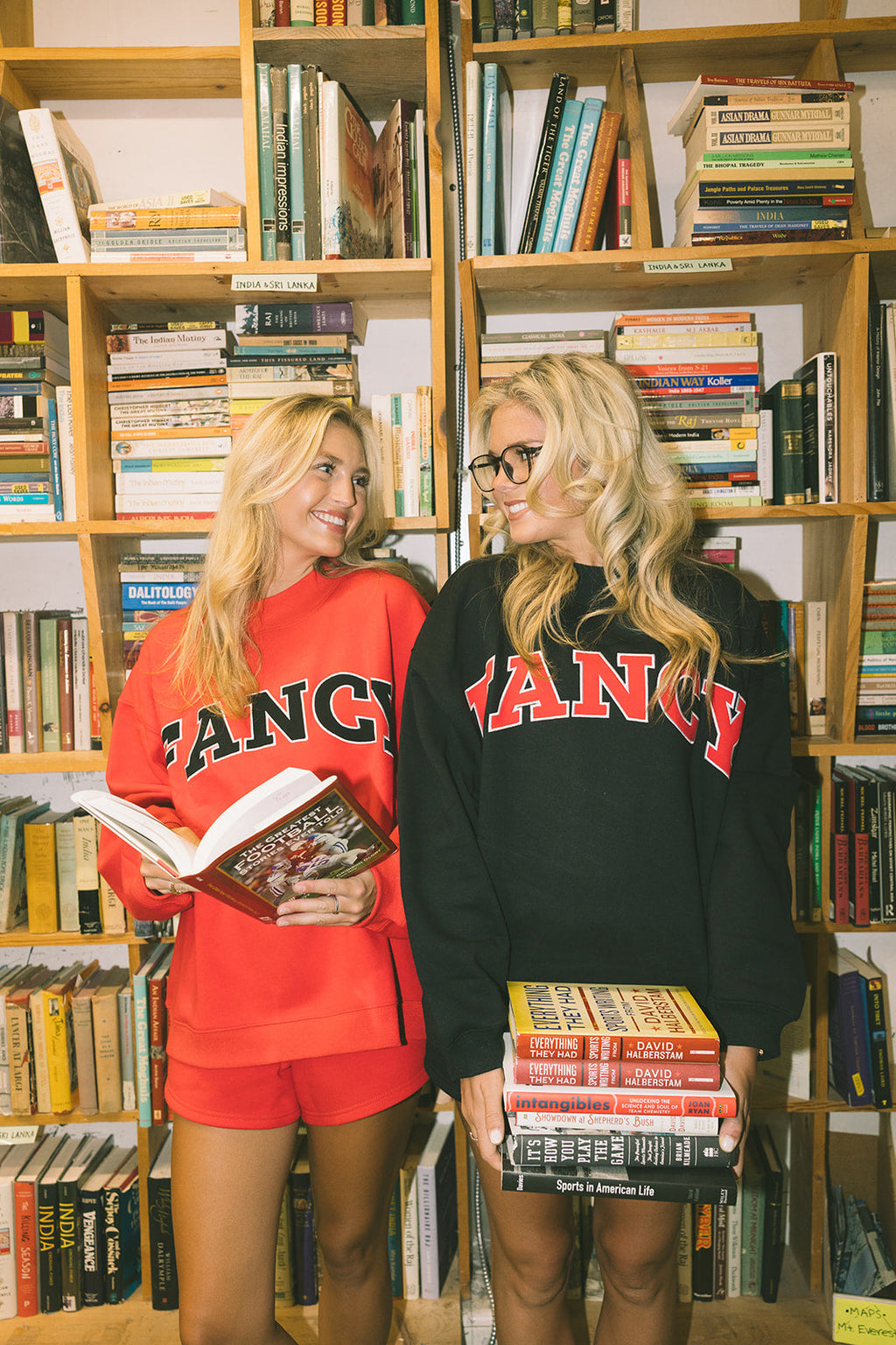 Fancy Oversized Fleece Mockneck - Red/Black