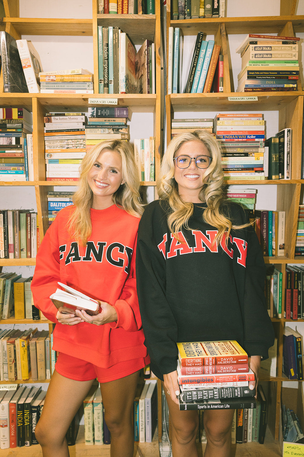 Fancy Oversized Fleece Mockneck - Red/Black