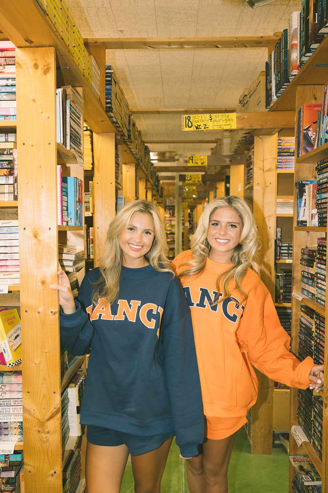 Fancy Oversized Fleece Lined Mockneck - Orange/Navy