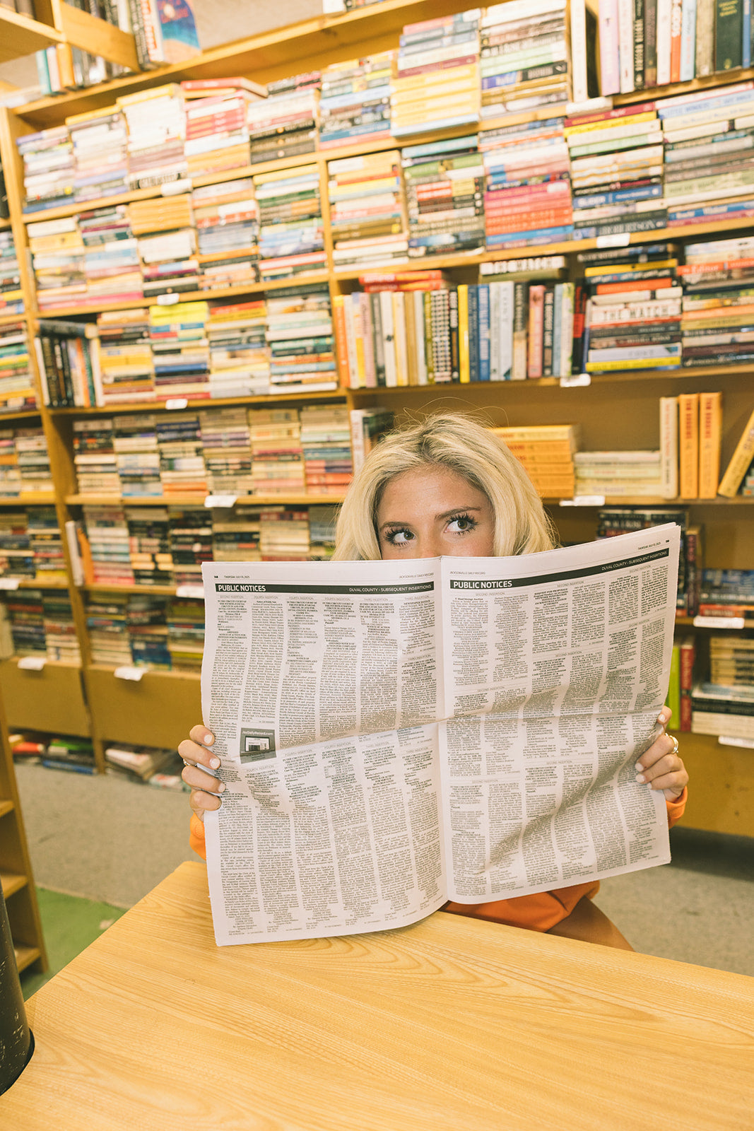Fancy Oversized Fleece Lined Mockneck - Orange/Navy