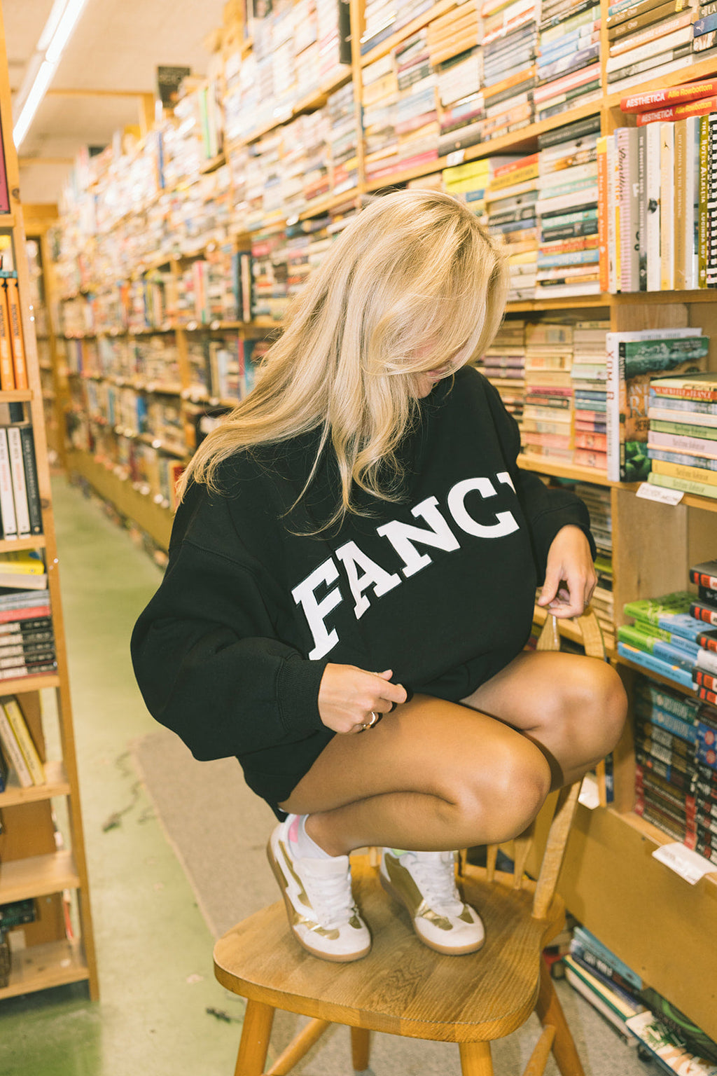 Fancy Oversized Fleece Mockneck - Black