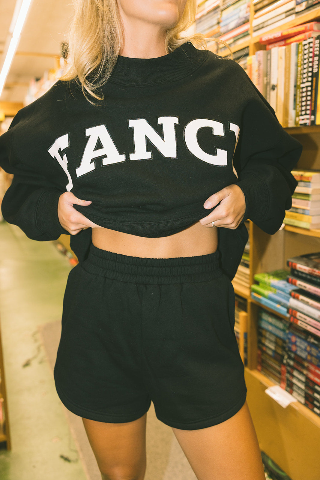 Fancy Fleece Lined Shorts - Black