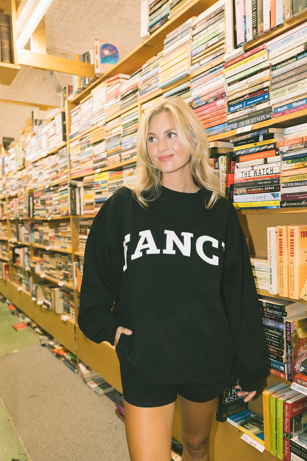 Fancy Oversized Fleece Mockneck - Black