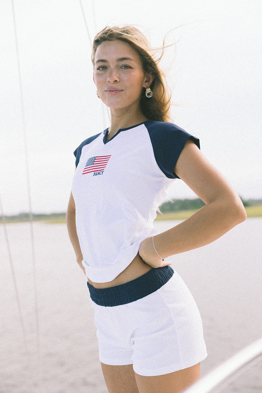 Fancy Varsity Mini Shorts - White