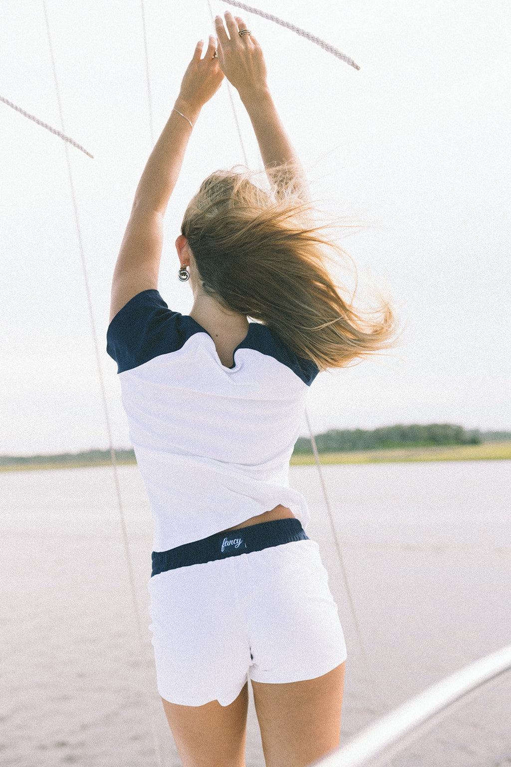 Fancy Varsity Mini Shorts - White