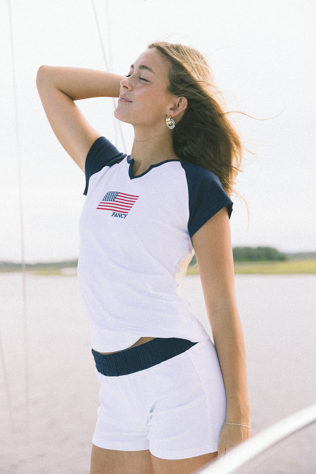 Fancy Varsity Mini Shorts - White