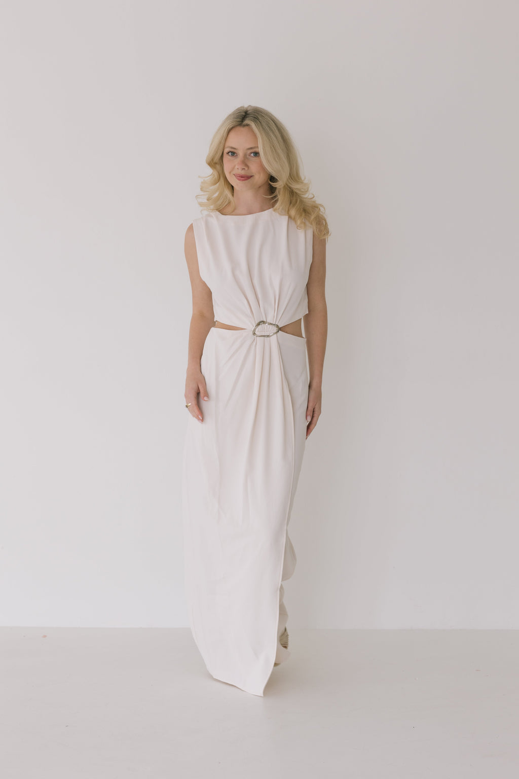 Audrey Cut Out Maxi Dress - Ecru