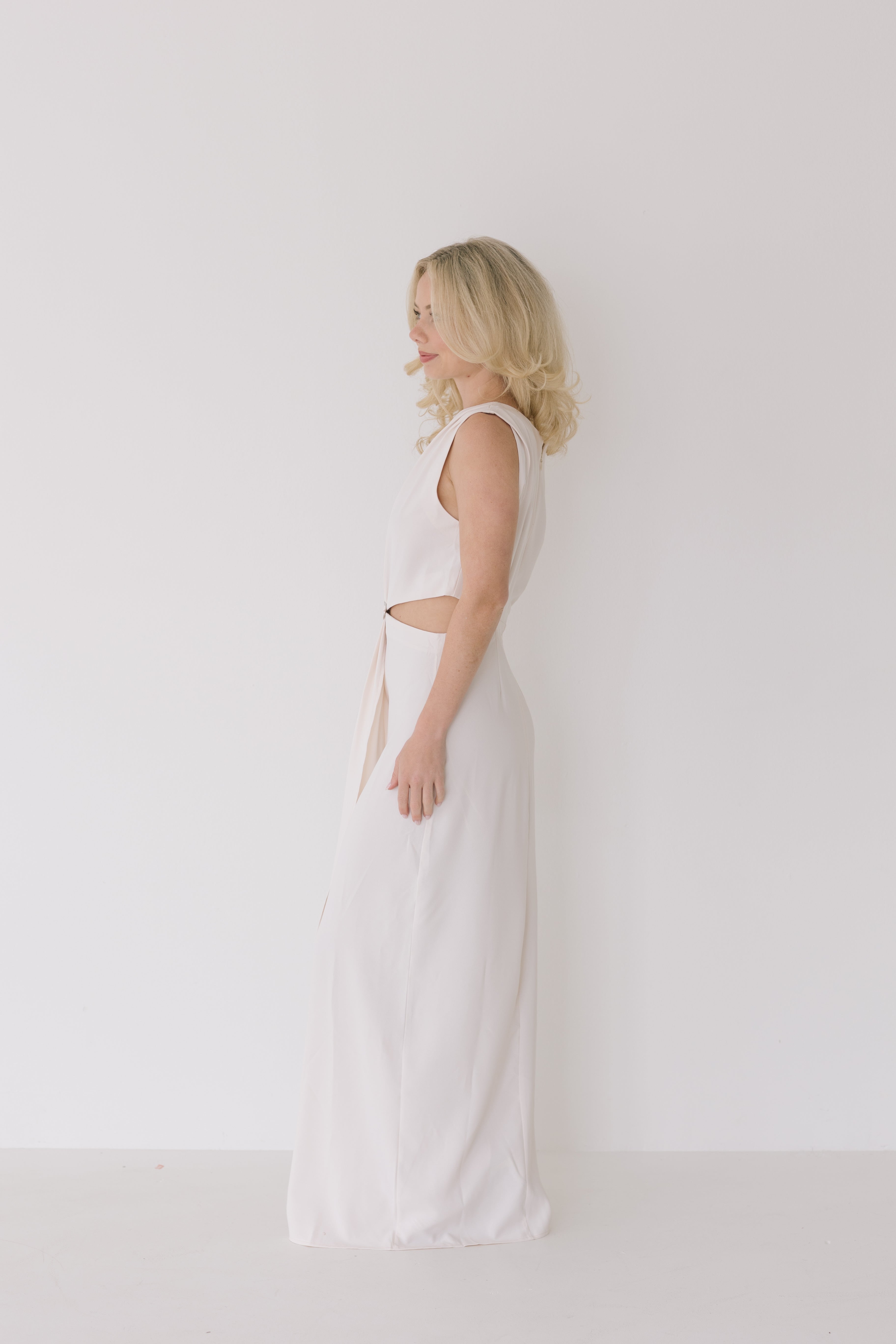 Audrey Cut Out Maxi Dress - Ecru