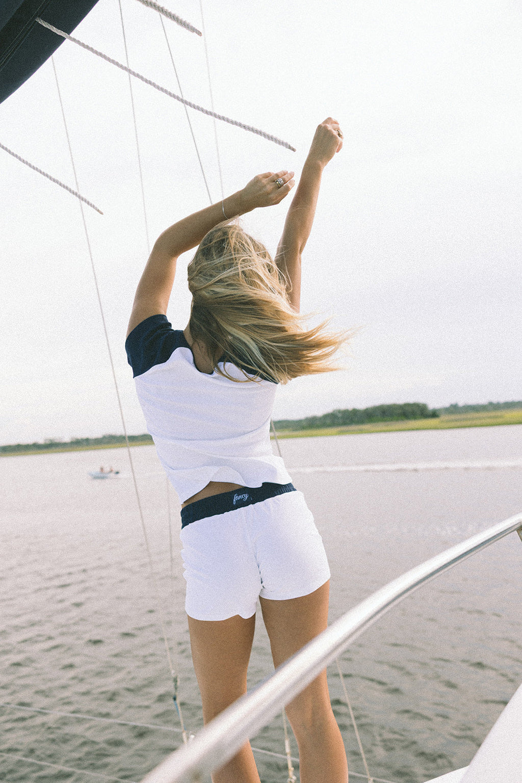 Fancy Varsity Mini Shorts - White
