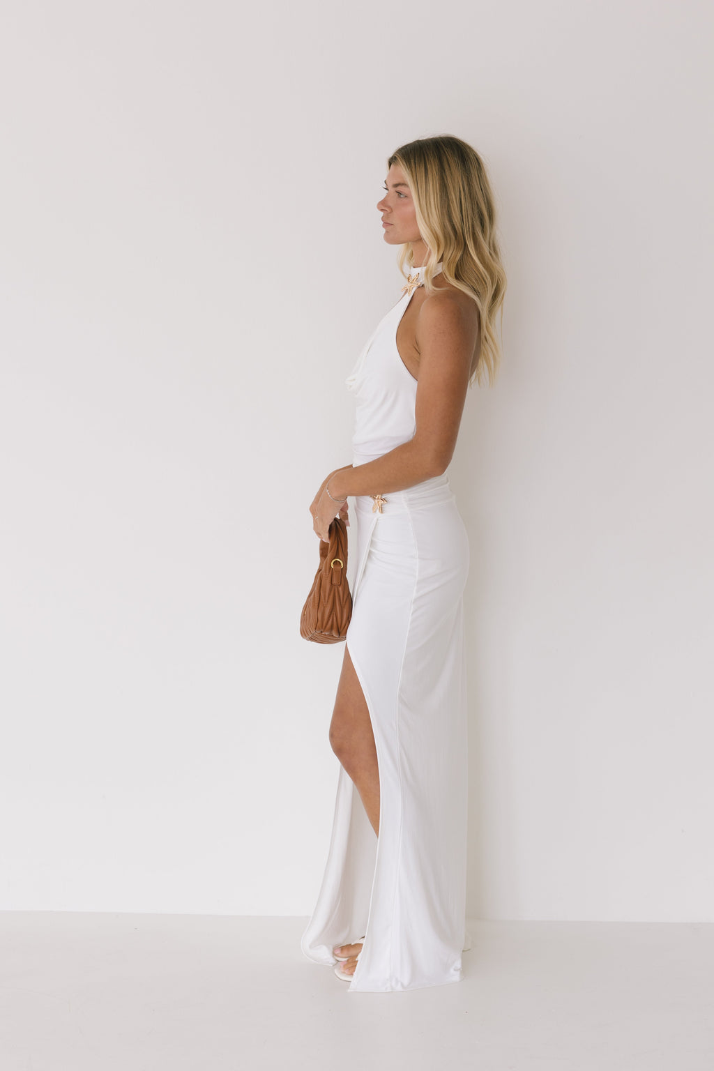 Lila Halter Top And Maxi Skirt - Off White