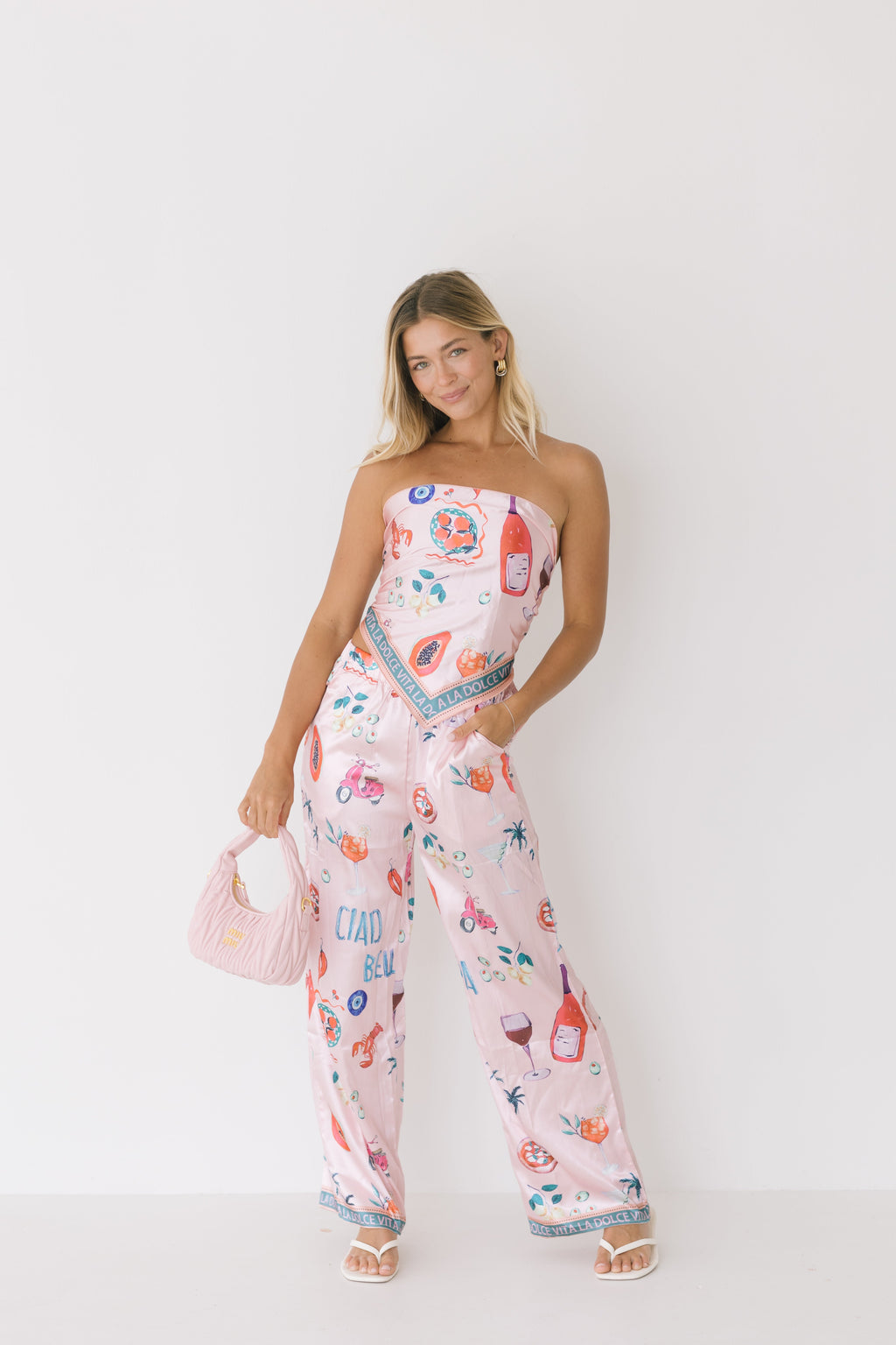 Tula Tube Top and Pants Set - Pink