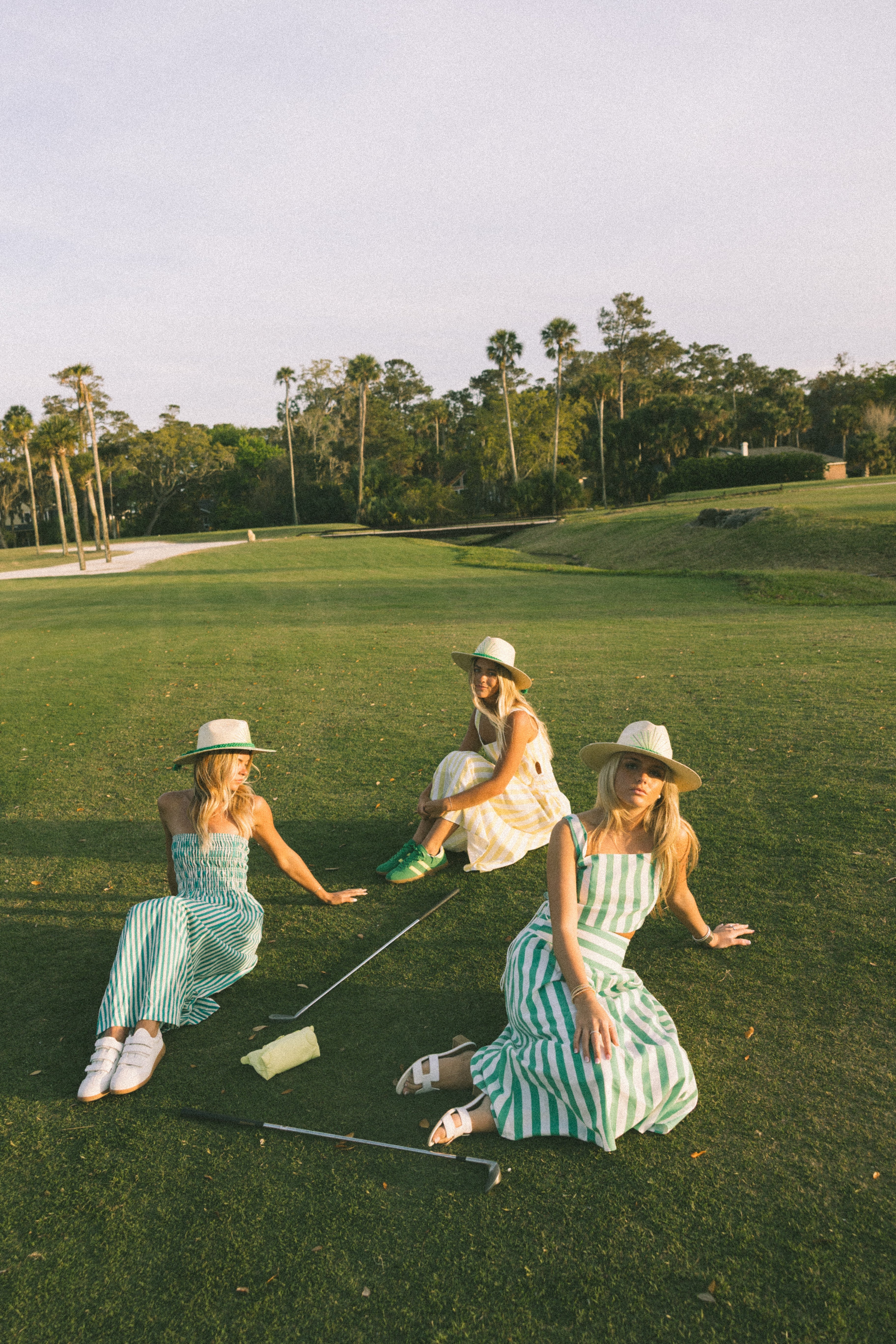 Camellia Striped Maxi Dress - Green/White Stripes