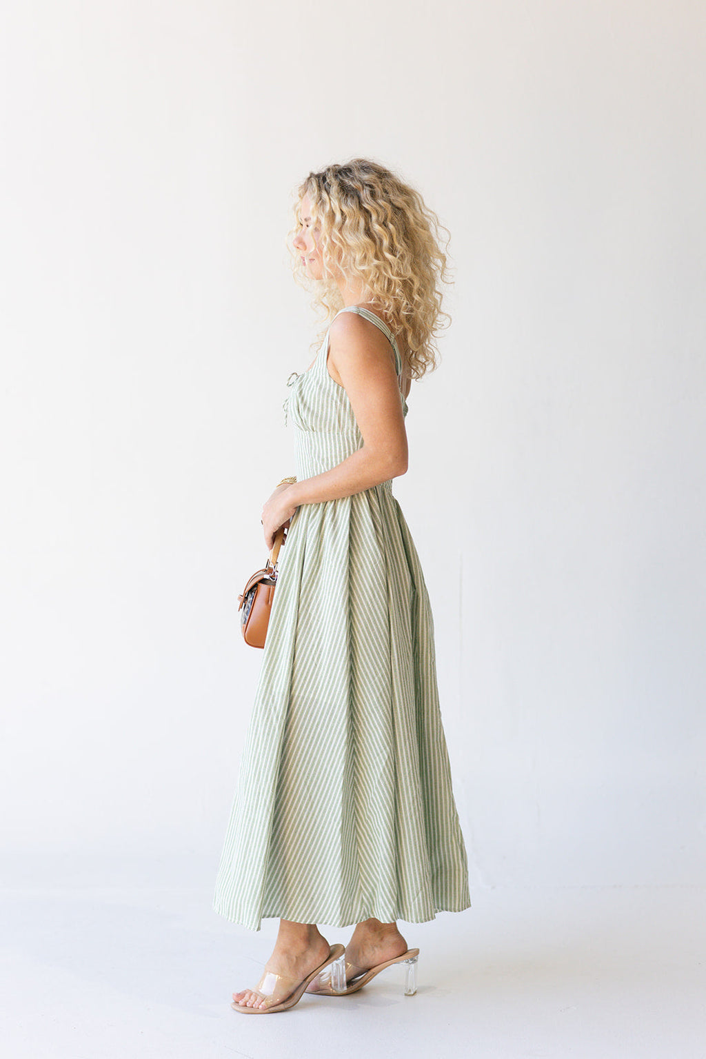 Jadyn Corset Midi Dress - Sage
