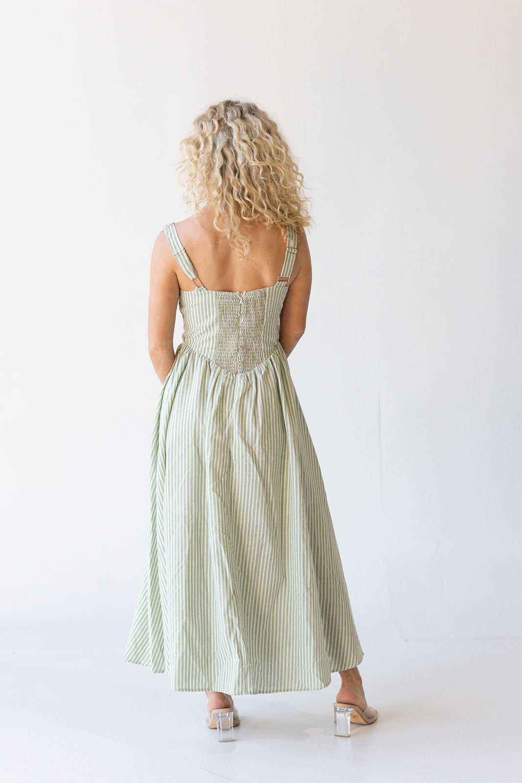 Jadyn Corset Midi Dress - Sage
