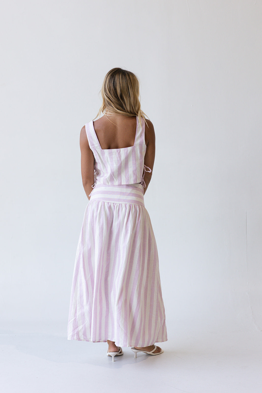 Verona Striped Top - Pink/Off White