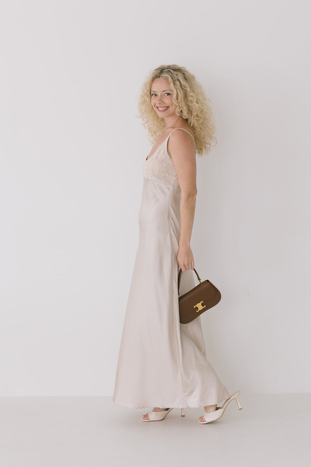 Lexi Satin Maxi Dress - Ivory