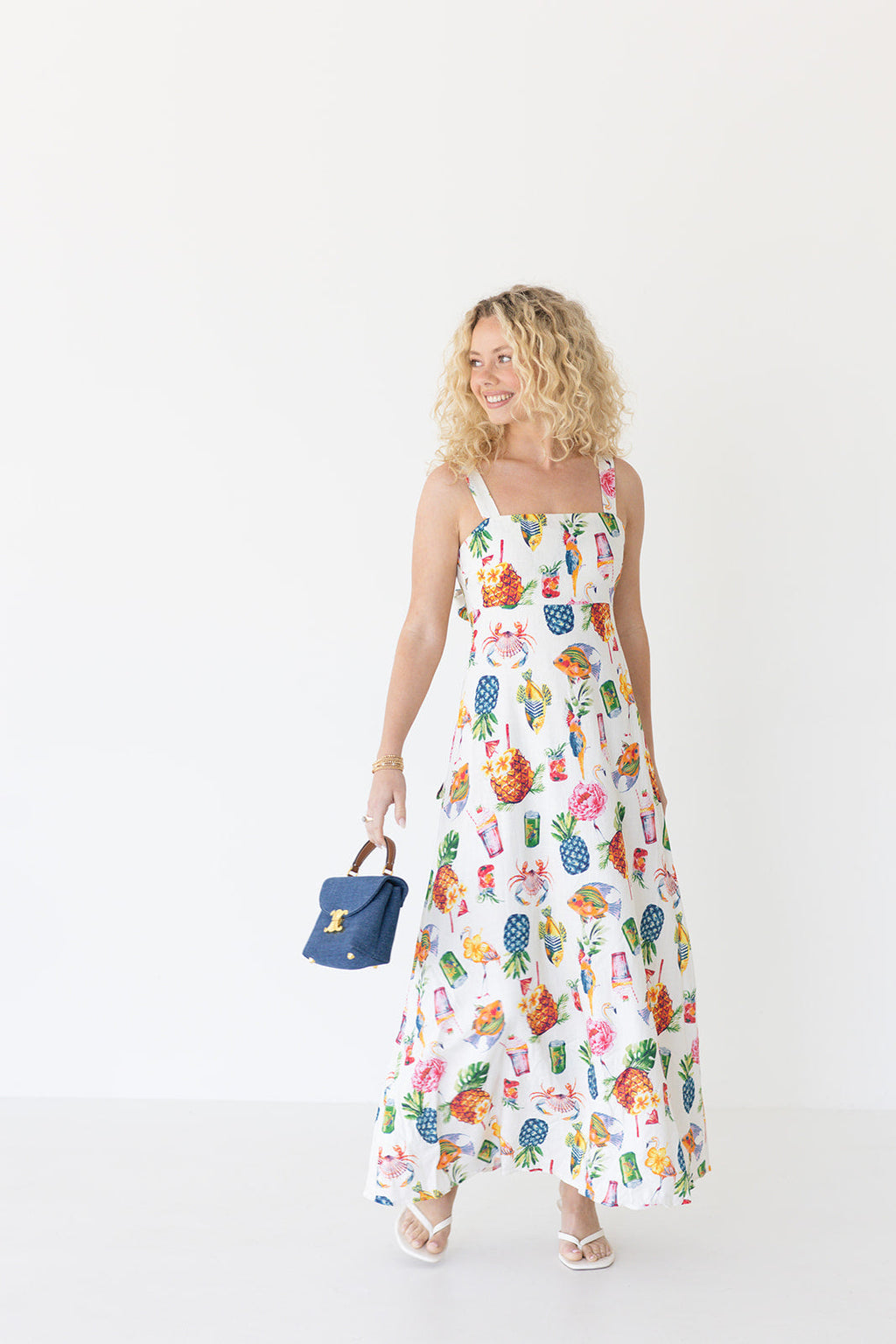 Lola Square Neck Maxi Dress - Cream