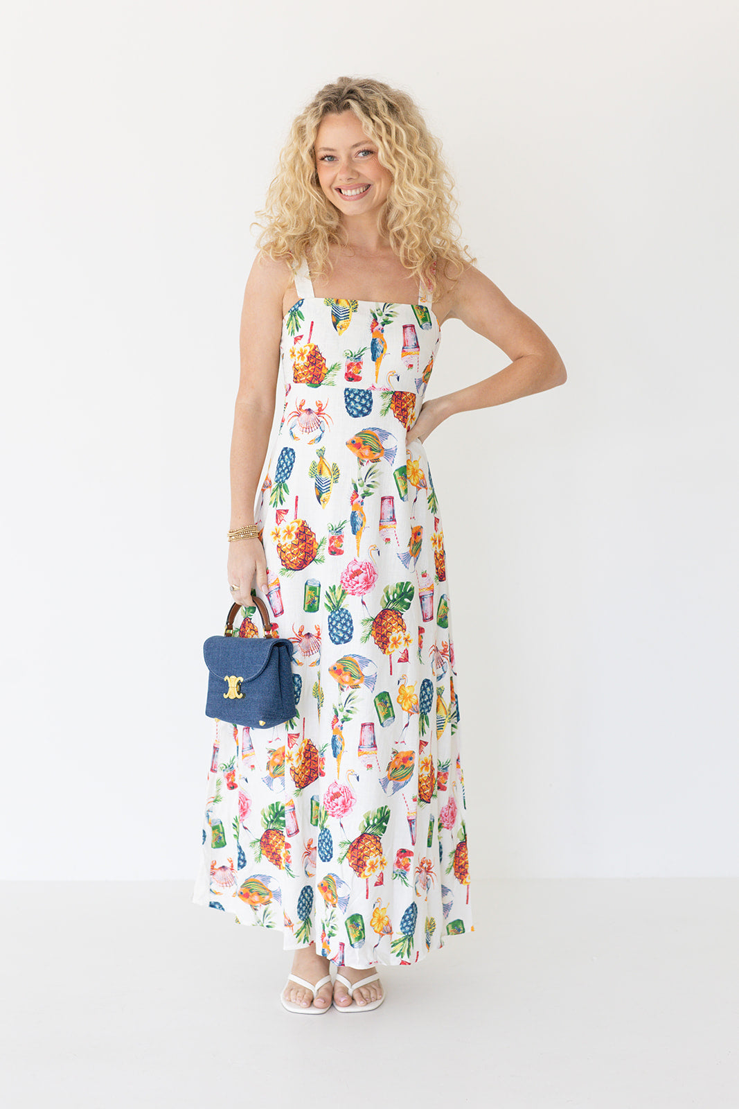 Lola Square Neck Maxi Dress - Cream