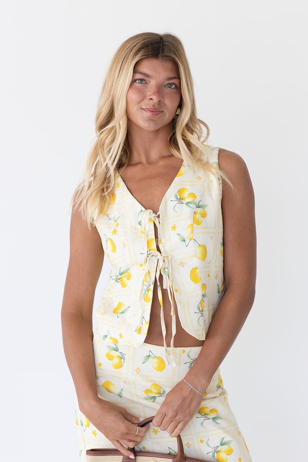Soleil Lemon Top and Skirt Set - Lemon