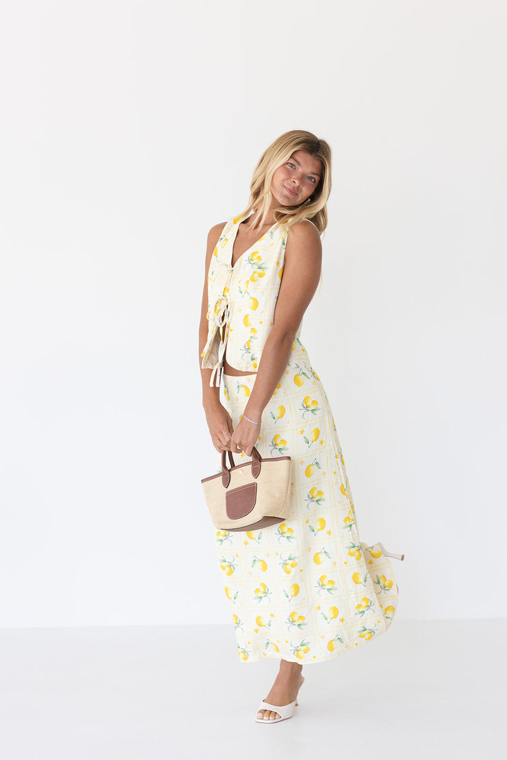 Soleil Lemon Top and Skirt Set - Lemon