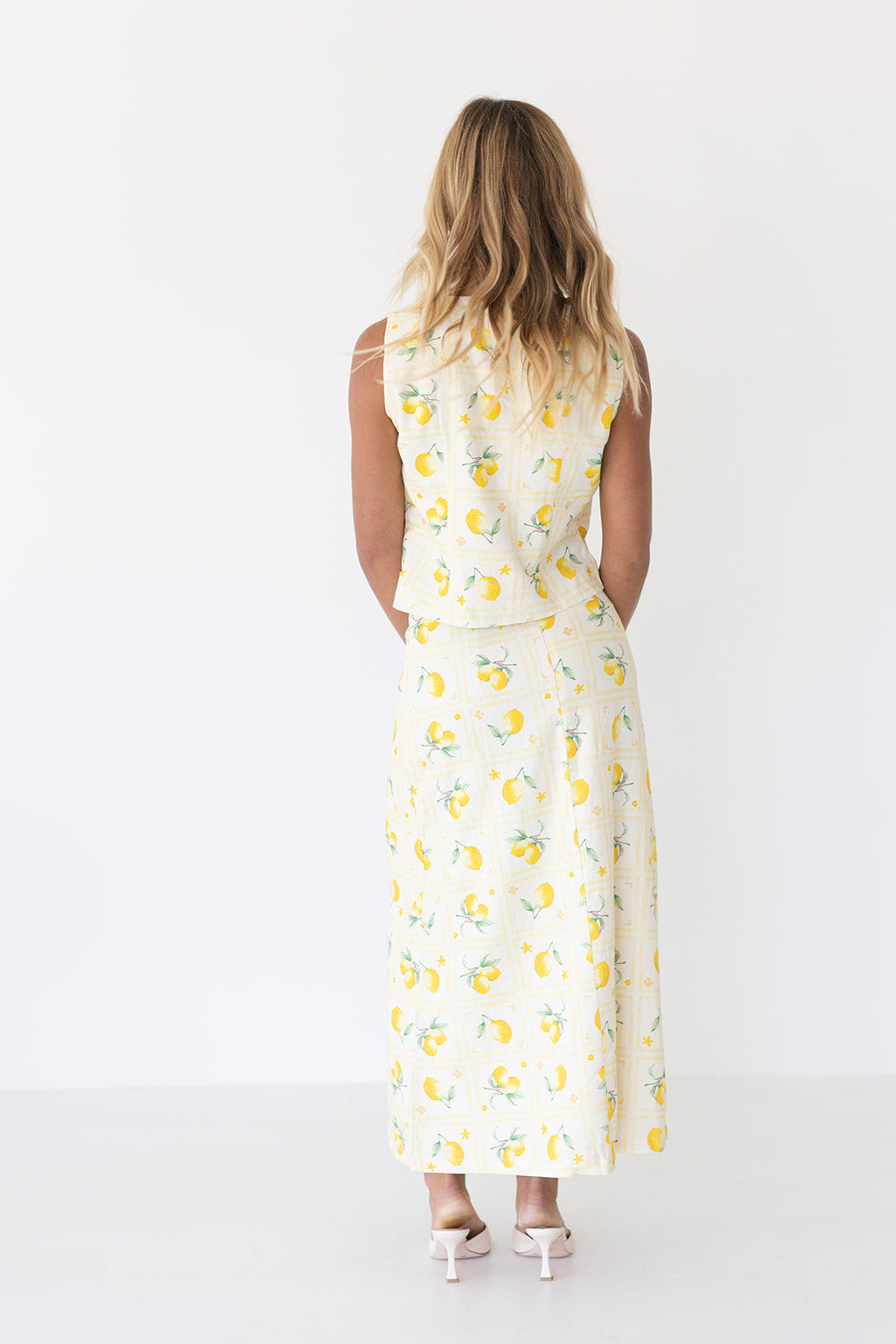 Soleil Lemon Top and Skirt Set - Lemon