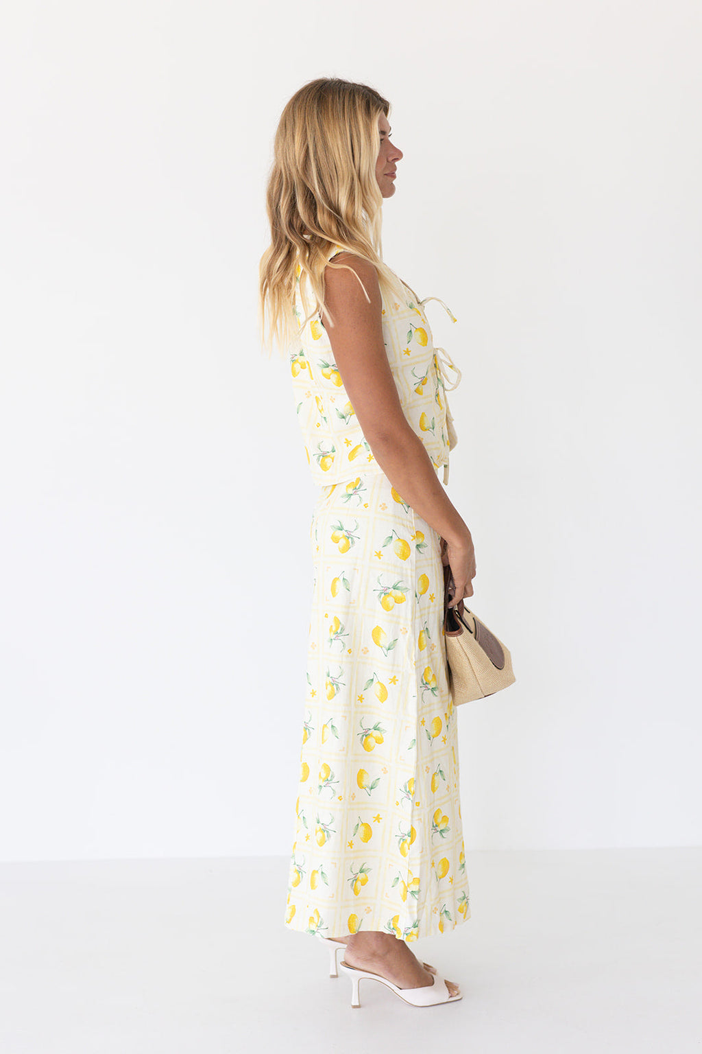 Soleil Lemon Top and Skirt Set - Lemon