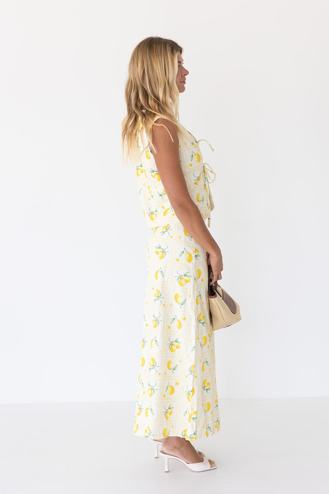 Soleil Lemon Top and Skirt Set - Lemon