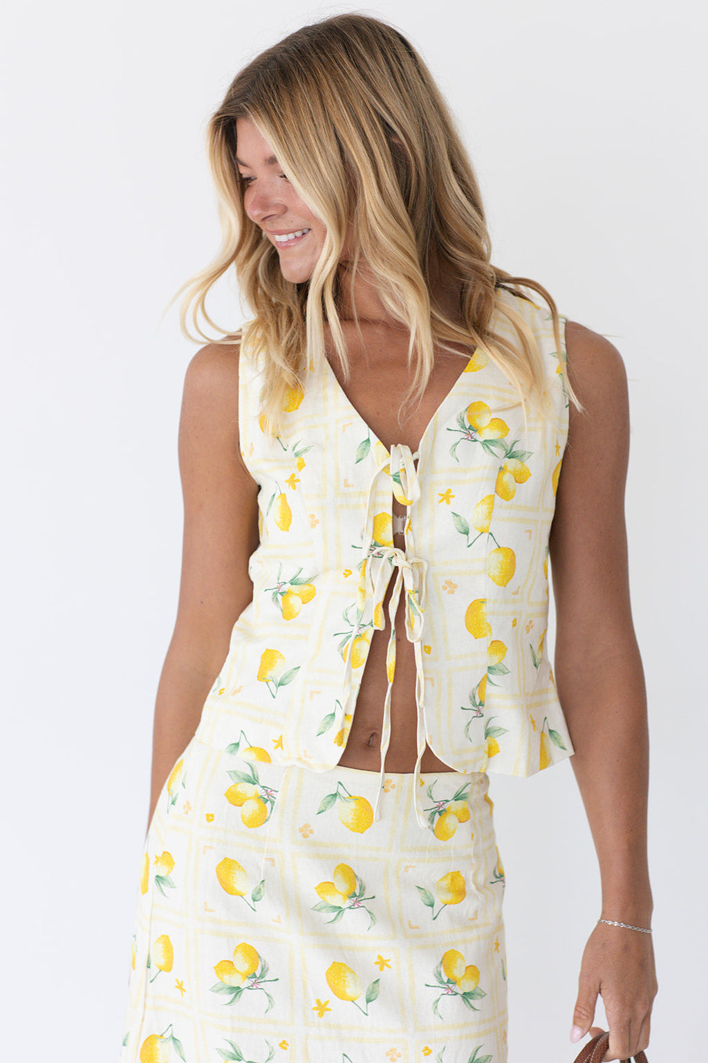 Soleil Lemon Top and Skirt Set - Lemon