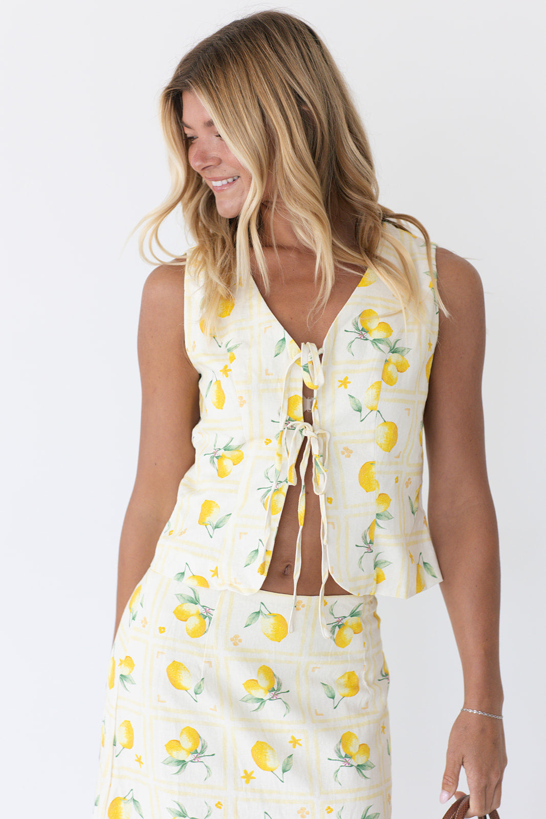 Soleil Lemon Top and Skirt Set - Lemon
