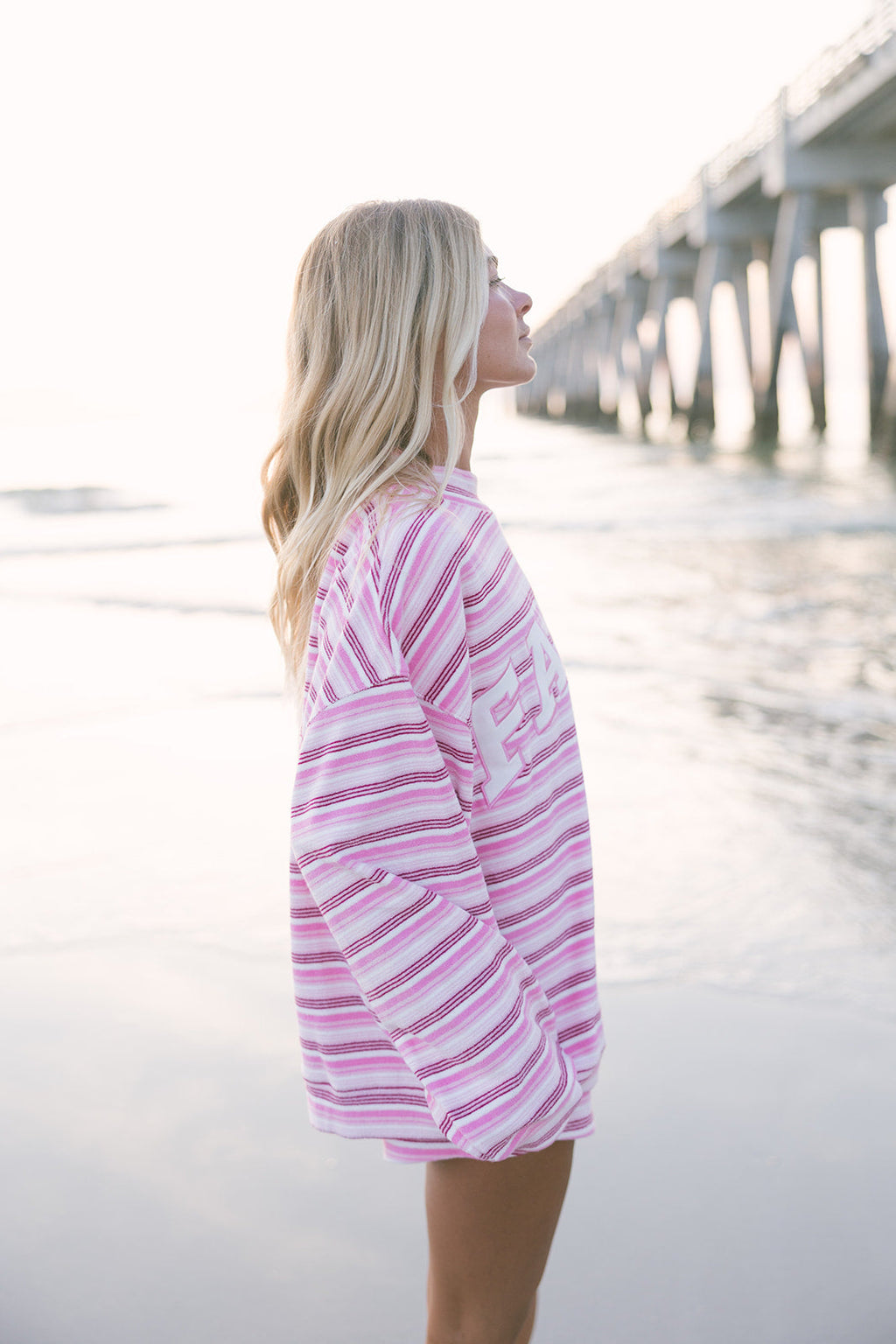 Fancy Oversized Towel Terry Mockneck - Magenta