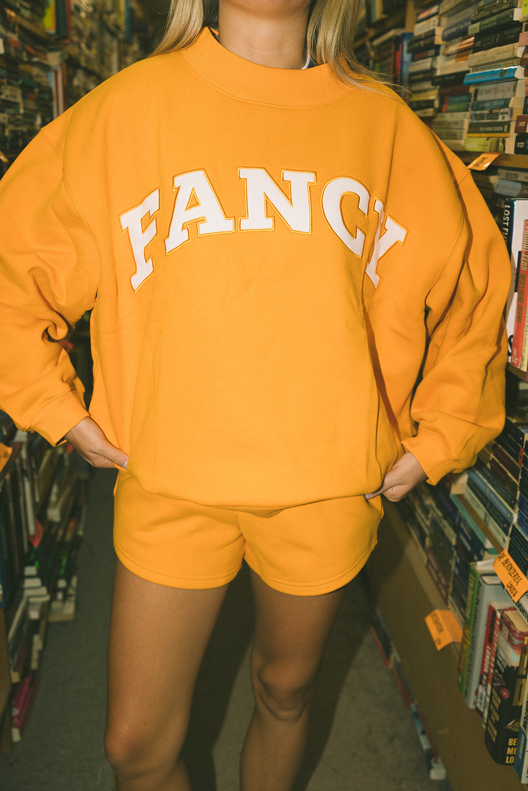 Fancy Oversized Fleece Lined Mockneck - TN Orange