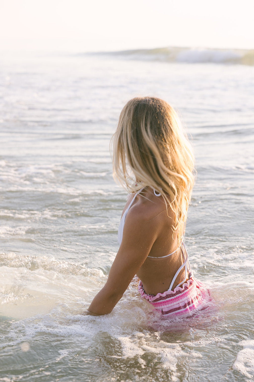 Fancy Striped Towel Terry Shorts - Magenta