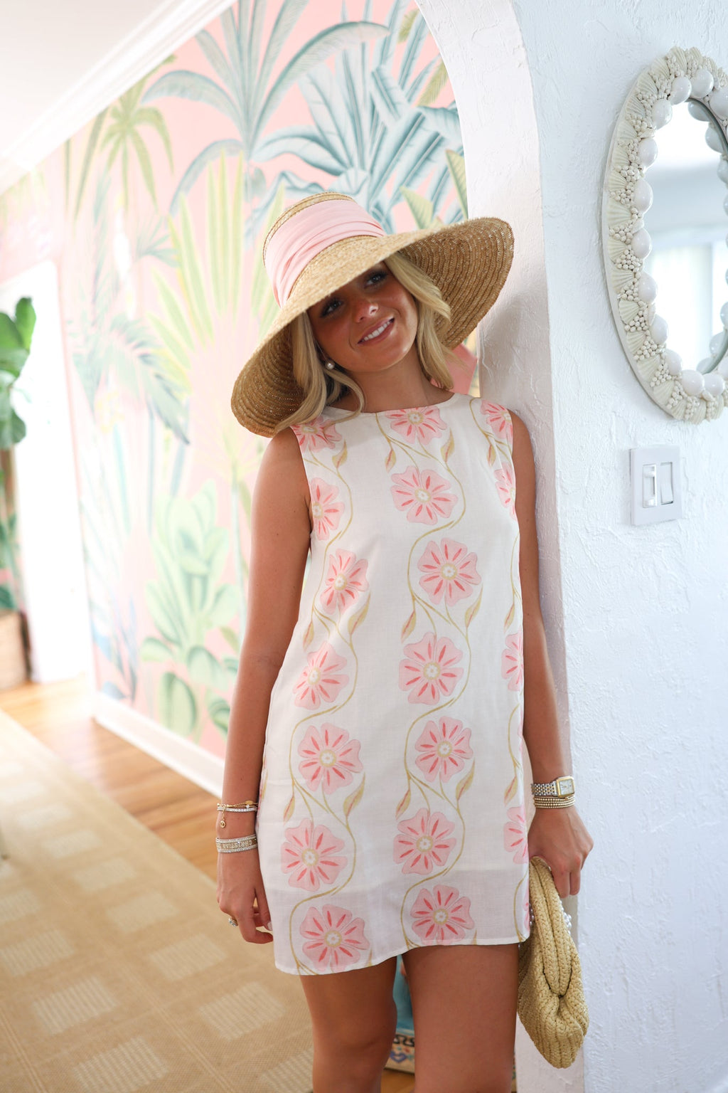 Jordan Floral Print Mini Dress - Pink