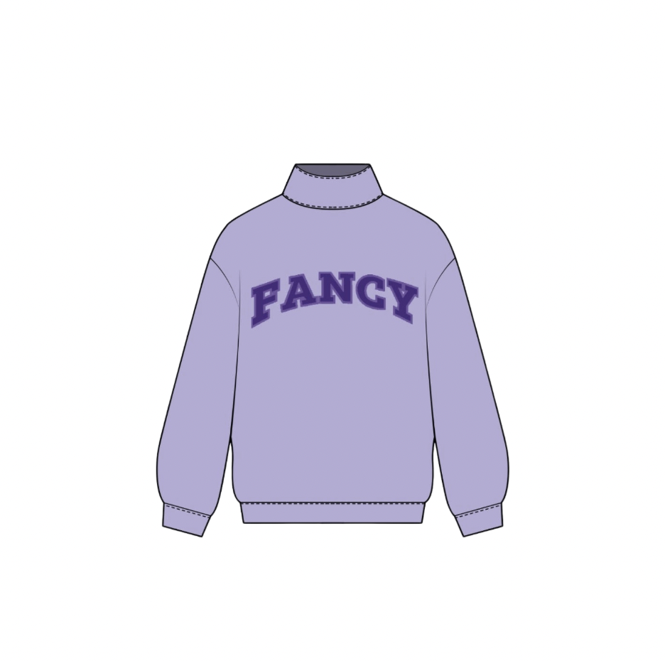 Fancy Oversized Fleece Lined Mockneck - Lilac/Purple
