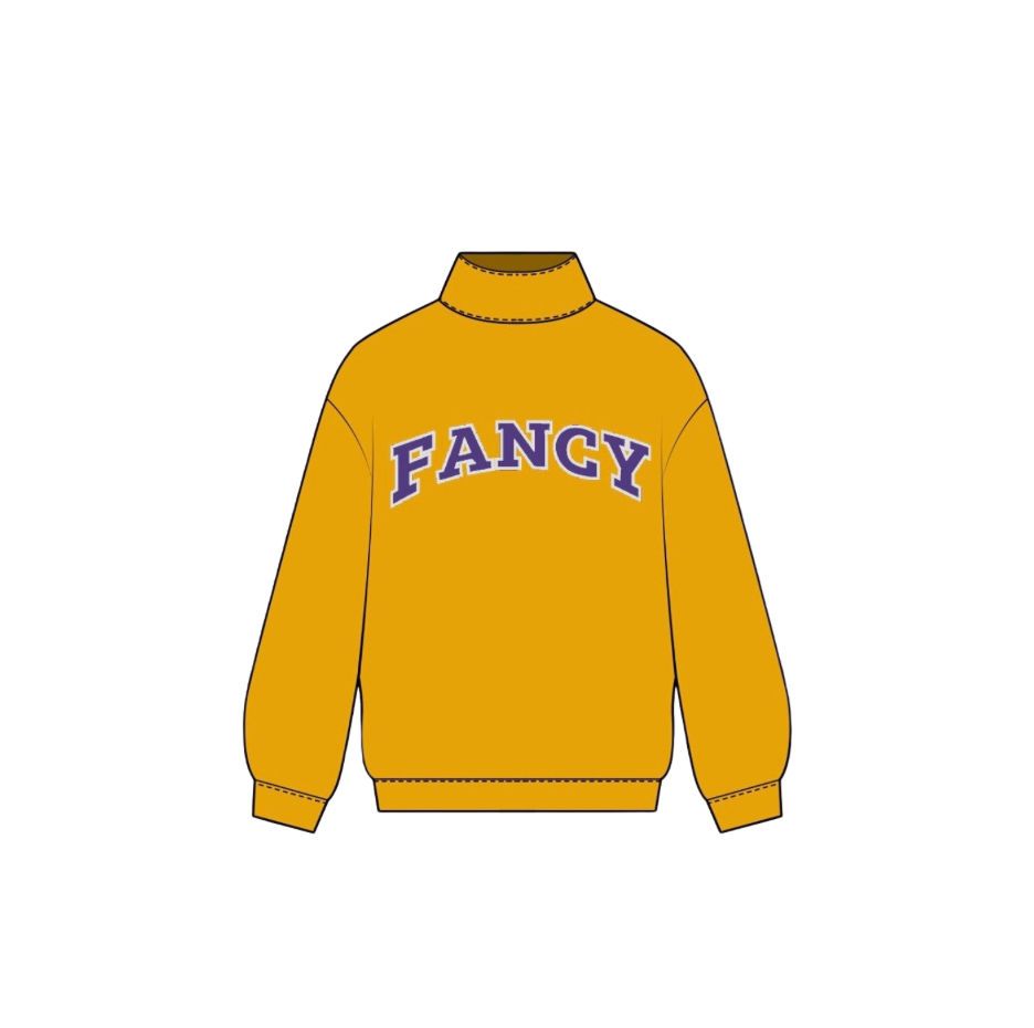 Fancy Oversized Mockneck - Yellow /Purple