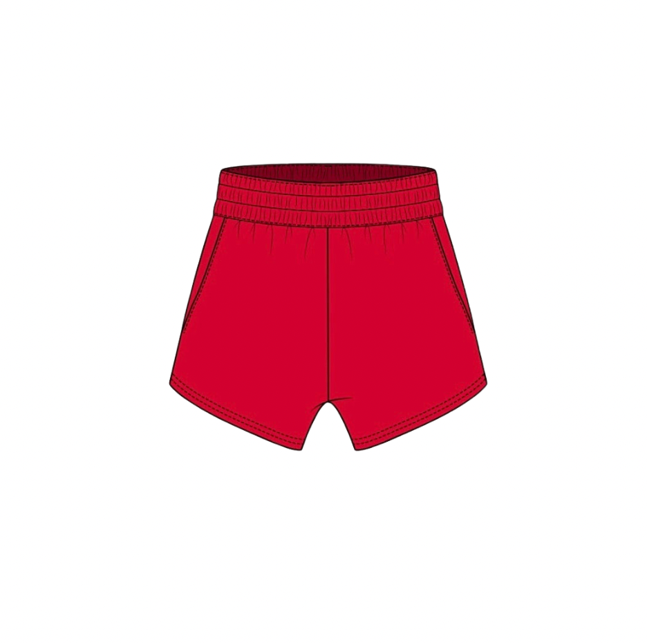 Fancy Fleece Lined Shorts - Red