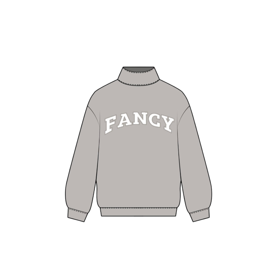 Fancy Oversized Fleece Mockneck - Heather Grey