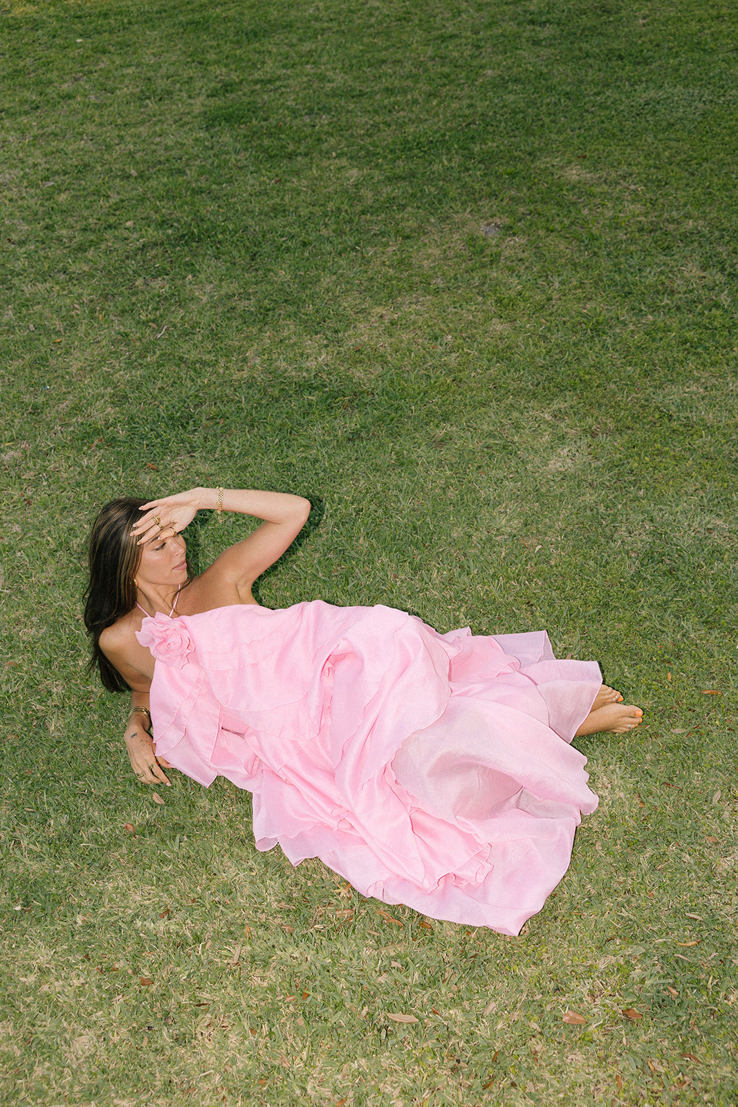 Arabella Floral Ruffle Maxi Dress - Pink