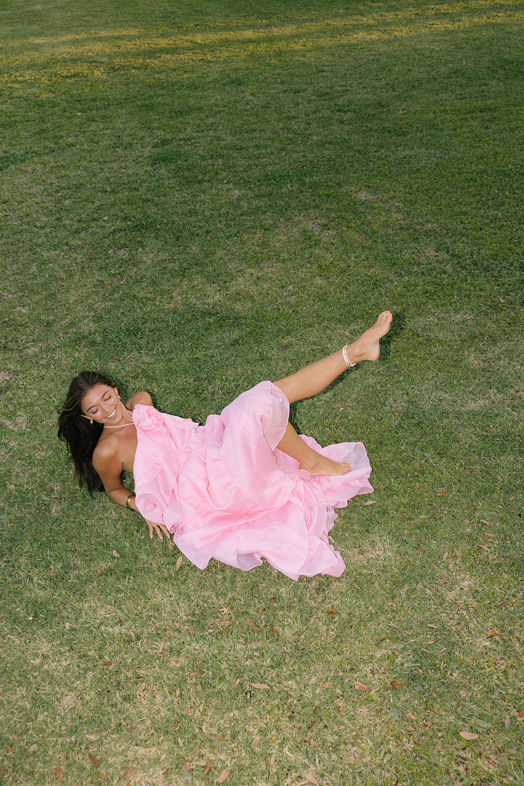 Arabella Floral Ruffle Maxi Dress - Pink