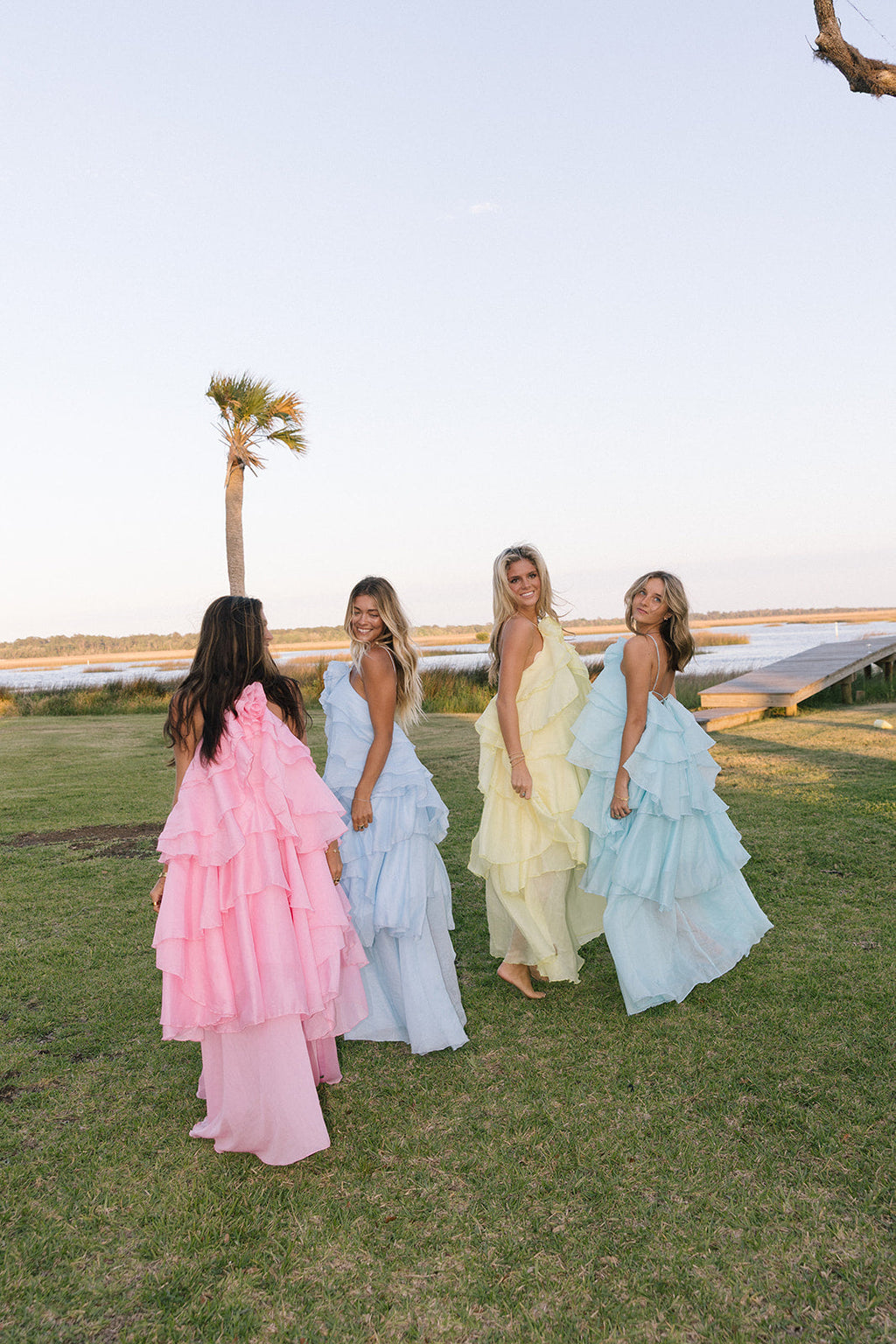 Arabella Floral Ruffle Maxi Dress - Pink